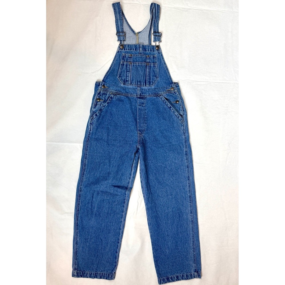 Vintage Y2K St John's Bay Denim Overalls Petite Medium 100% Cotton Carpenter